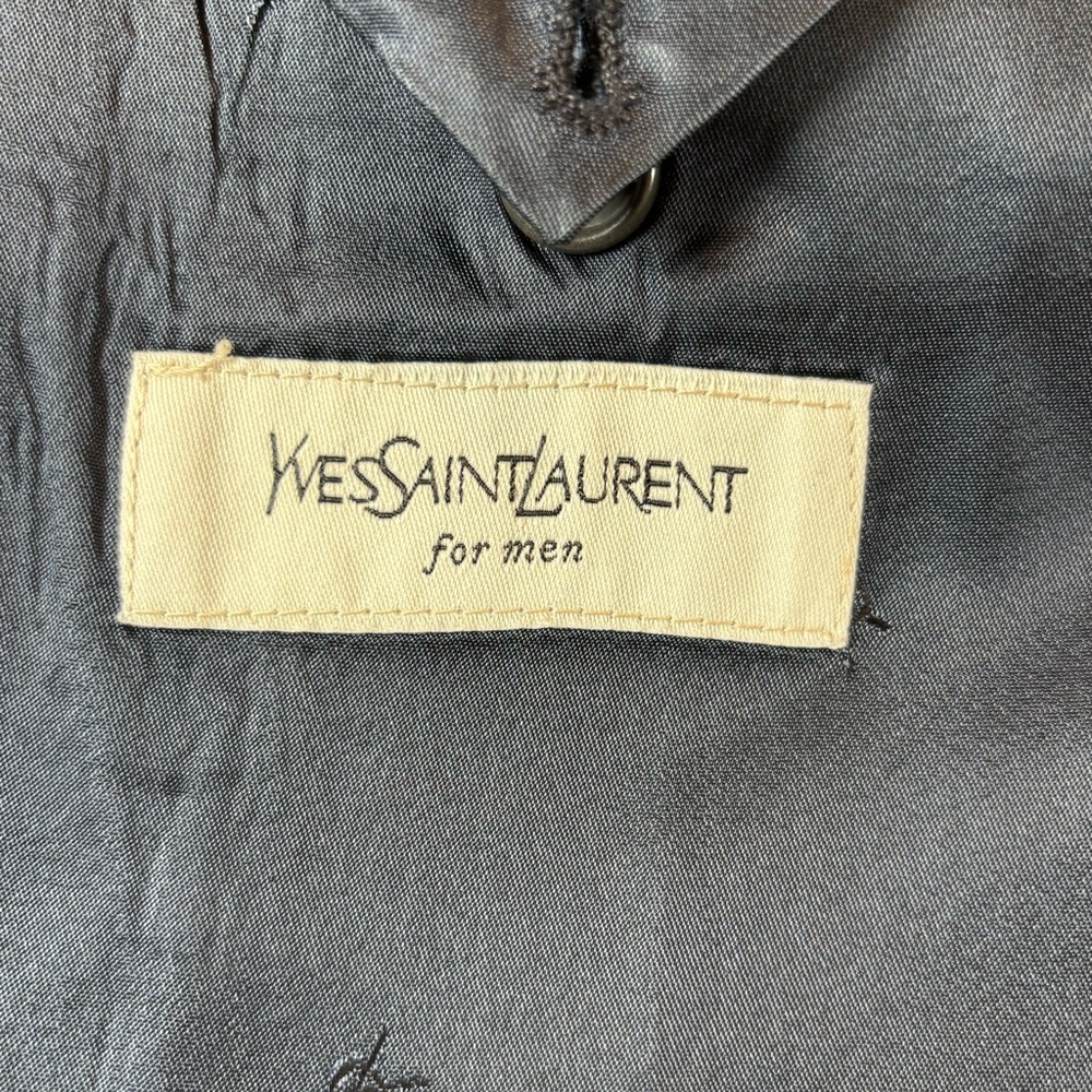 Vintage Yves Saint Laurent Blazer Men’s 42 Blue‎ Plaid - Picture 5 of 13